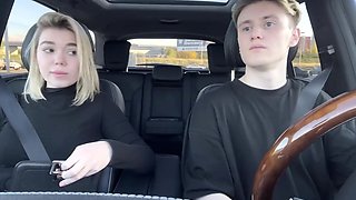 Taxi driver is so cute that horny blondie blows him after the ride