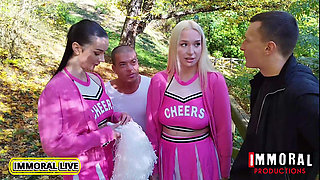 Massive Ass Sorority Sluts Lady Gang & Vera Jarw & Monster Cock Jock Haze Their Teacher In Wild Threesome