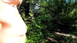 Blonde Babe's Naked Walk to Ruins - BDSM Solo Webcam Show