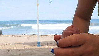 Almost Caught Having Risky Sex with a Stranger on the Beach!