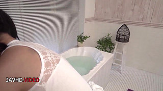 Intense Passion Between Young Brunette Doll Devouring Asian Cum on Her Face