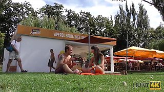 HUNT4K. Naughty man picked up teen for spontaneous anal sex in park