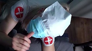 Diane Chrystall - Masked Nurse milks your cock through