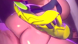 Thicc Big Breast Fat Ass Colorful Slut Gets Hard Backshots with Creampie