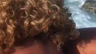 Hot ebony girls fucks on beach