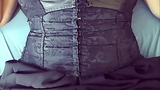 Gothic Girl Is Hot Right Now and Touches Her Huge Natural Tits with Brown Nipples