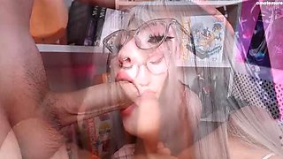 Shy Japanese Stepsister Rough Fuck - Deepthroat & Creampie in Amazon Position