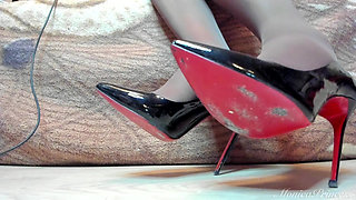 Foot Slave Training in Nylons and Heels - Live Stream