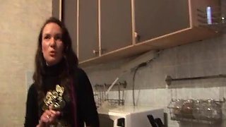 Kick-ass party sex scene filmed in the kitchen