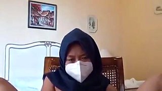 Hijab After Work Horny Plugging Vagina with Vibrator