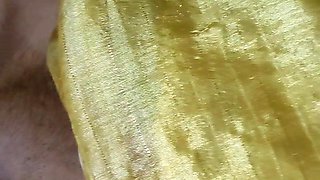 Bhabhi in Yellow Saree Hindi Talking Cheating with Husband Fucking with Her Boyfriend