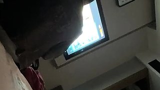 Cute amateur asian web cam girl playing with her toy