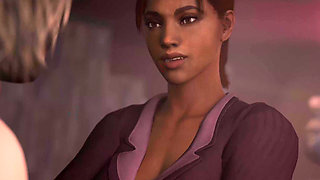 Lesbian Couple having fun at Annual Party