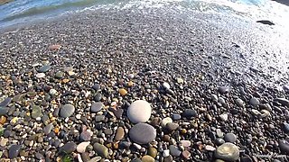 Veronika Charm's Wild Beach Blowjob and Handjob - Naked Stranger Outdoor Sex