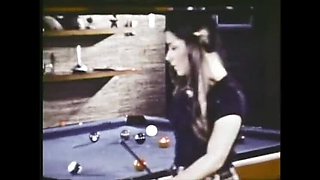 Lustful Pool Game: Big Cock Brunette Blowjob and Cum in Mouth