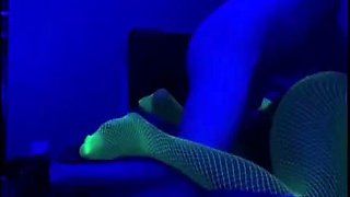 Black Stripper with led lights Creampie