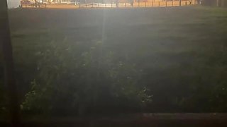 Sexy ebony slut masturbates on my car and then gets fucked in an underground parking area