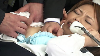 Hairy girl moans as she gets fucked in the ass by a chunky cock