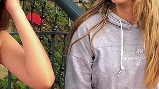 Blind Man Gets Lost in the Park and Two Latinas Fuck Him