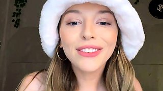 Blonde teen slut fucks pussy with toy