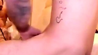 Tattooed Busty Amateurs Pleasing Big Cock on Webcam