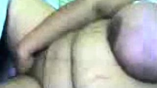 Fat, busty Indian BBW rubs her pussy
