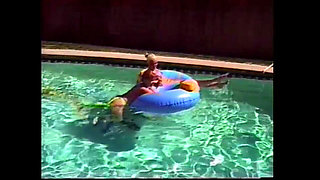 80s Lesbian in the Pool