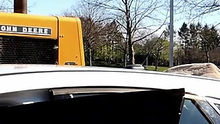 Huge Dildo Car Orgasms