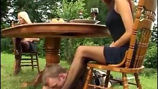Slave serving 2 Mistresses