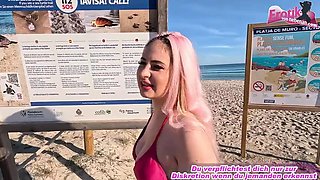 German teen fucked in the ass on Mallorca beach