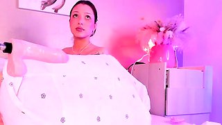 Stacked brunette goes solo toys and masturbation