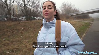 Aliastar's public sex game ends with a hot cumshot on her big cock after a loss!