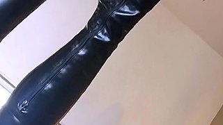 Glamour babe with big boobs masturbates in lingerie