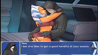 Purity Sin shares a passionate kiss in a Star Wars anime adventure