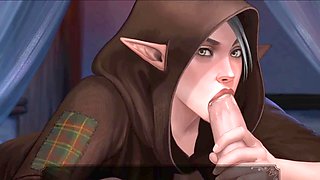 Misskitty2k gives a sweet talking blowjob to Lana, the royal advisor in this animated fantasy
