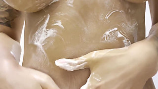 Monika Fox Poses Naked at Home and Smears Cream on Body and Butt