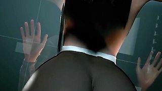 3D Big Boobs Slut Teasing the Big Old Dick to Fuck Her Big Ass