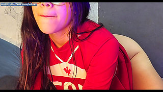 Joi-POV-Hottie Attractive 18 Year Old Red Dress Guides Her Handjob
