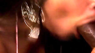 Hot Ebony Beauty in BBC Gangbang and Swallow