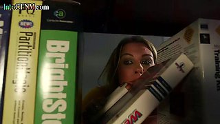 Beauty CFNM babes gives BJ to lover