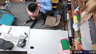 Hot teen thief fucked by a security guard to avoids jail