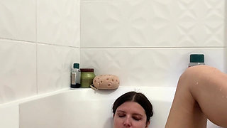 Solo Sweet Talk and Bathroom Pussy Play with Water