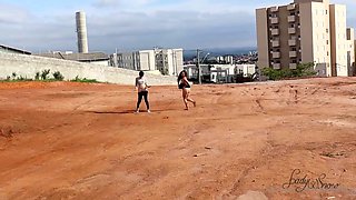 Awesome brunette amateur babe fucking outdoor