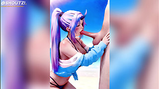 Shion From That Time I Got Reincarnated as a Slime, Does a Perfect Deepthroat with Your Long Penis and Will Swallow All Your Cum