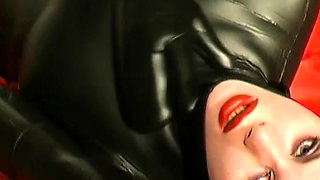 two women fetish latex asslicking and anal mff