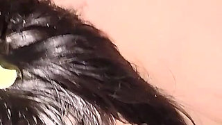 I Have a Big Ball in My Asshole While He Fucks Me, Humiliates Me, Cums and Pisses on My Face