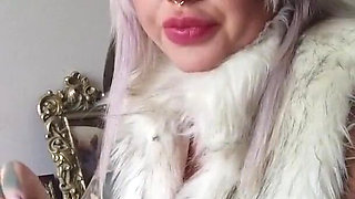 Tattooed blonde smokes 2