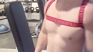 Flexing at Gym