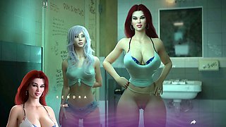 Double pleasure in a public bathroom with Misskitty2k