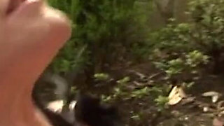 Two Busty Girls Blow Two Guys with Big Dicks and Ride Them with Passion Outdoor